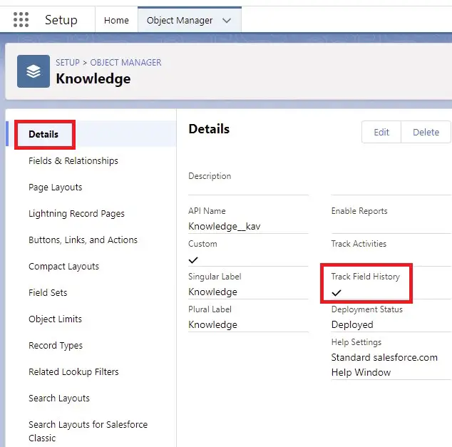 Knowledge Field History Tracking In Salesforce InfallibleTechie